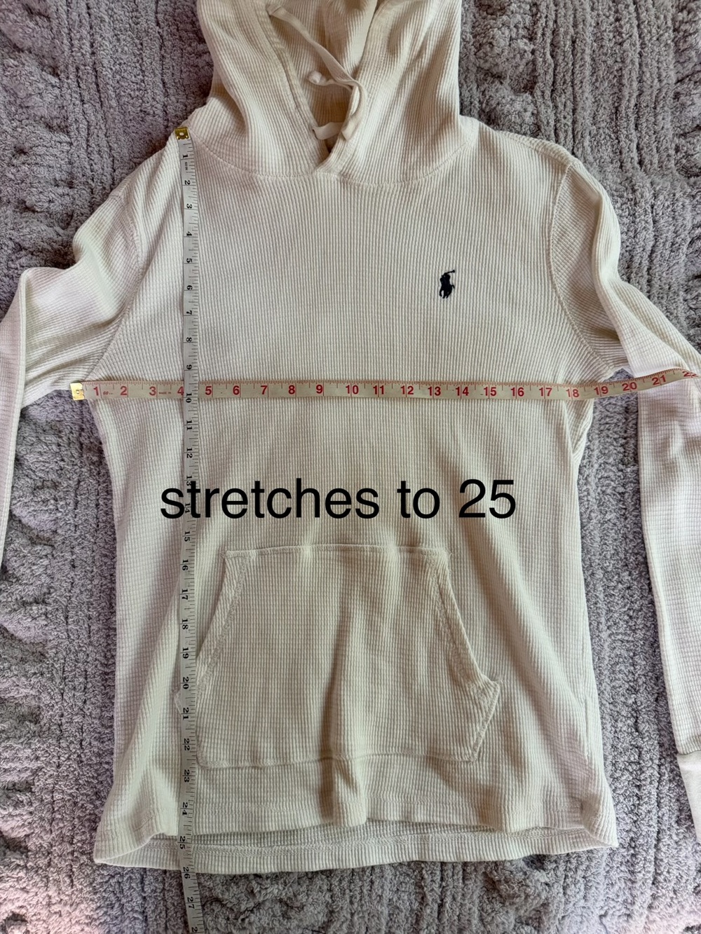 Polo Ralph Lauren Waffle-knit Cotton Hoodie-White $89 MSRP - Picture 6 of 13